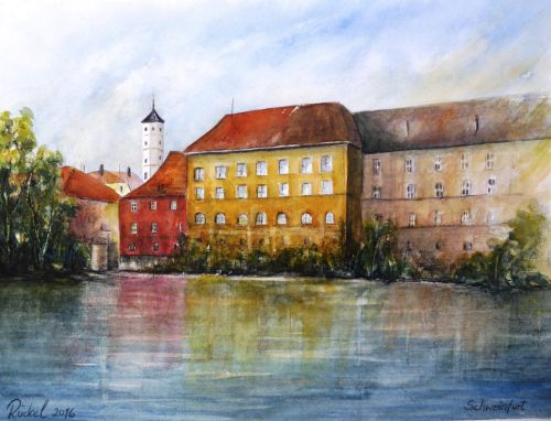 Aquarell Schweinfurt Gutermann-Promenade