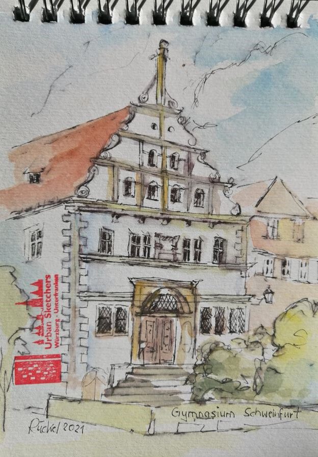 schnelle Zeichnung eines alten Gebäudes