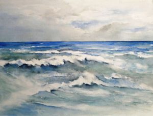 Aquarell stürmischer Wellen