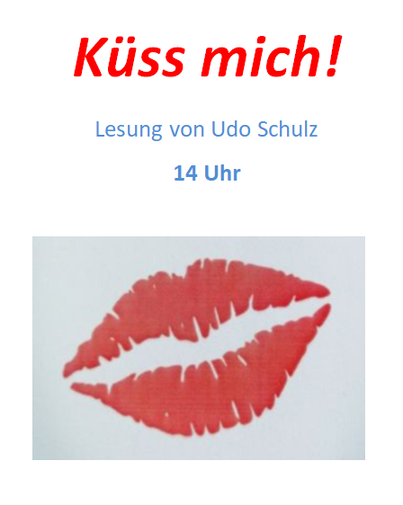 Veranstaltungshinweis auf die Lesung "Küss mich"